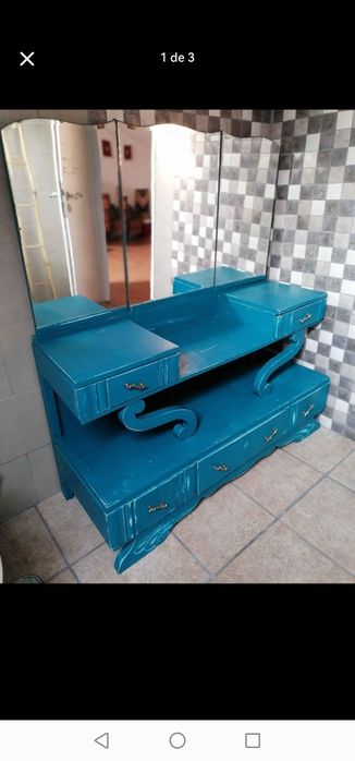 Toucador / pechiché azul, verde água