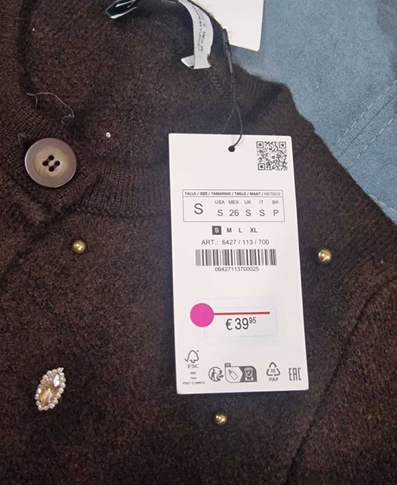 Casaco de malha Zara novo