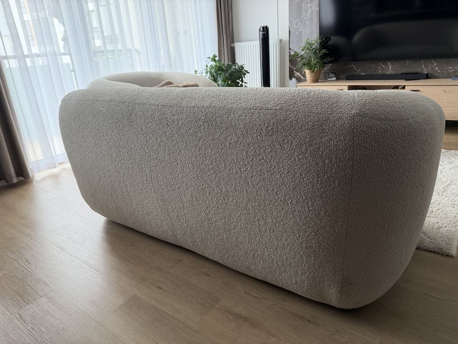 Sofa i fotel boucle zestaw wypoczynkowy