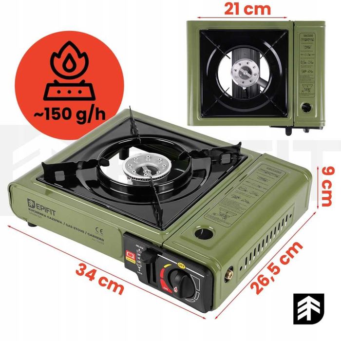 Kuchenka turystyczna gazowa SPARK100 2500W walizka adapter