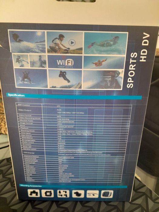 Câmara desportiva nova a prova de água