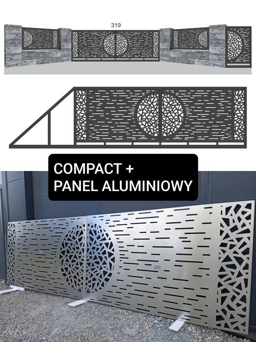 Brama przesuwna panel 3D, fi 5mm, 4m COMFORT, ocynk ogniowy,inne model