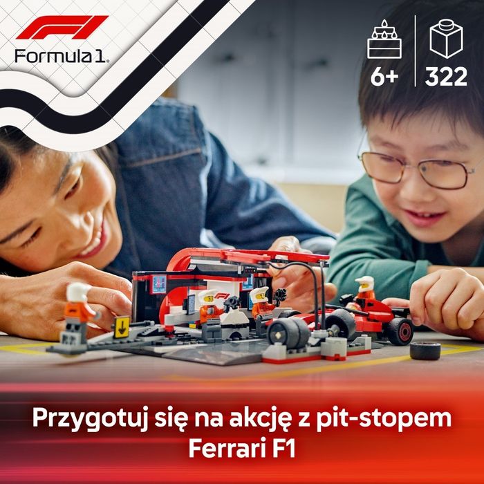 Super na Święta Duży Zestaw LEGO F1 Ferrari + 5 Figurek