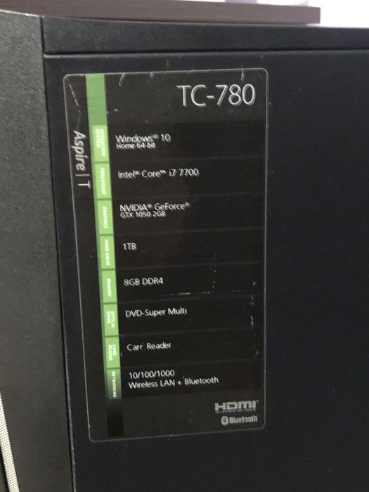 ACER ASPIRE TC-780 i7-7700 GeForce GTX 1050 8GB