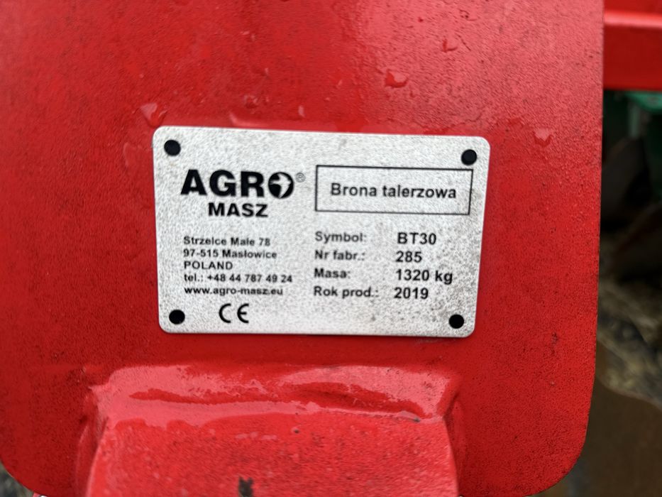 Brona talerzowa agromasz 3m