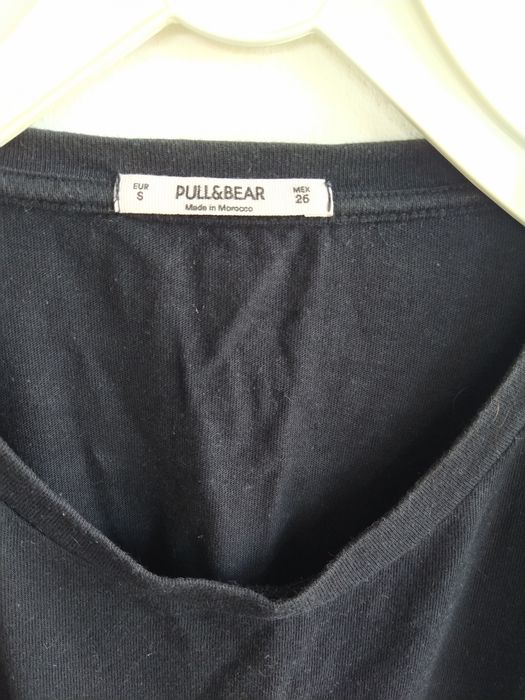 Crop Top preto com risca nas mangas - Pull & Bear - Tamanho S