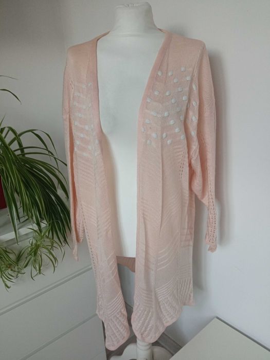 Damski długi sweter kardigan r XL