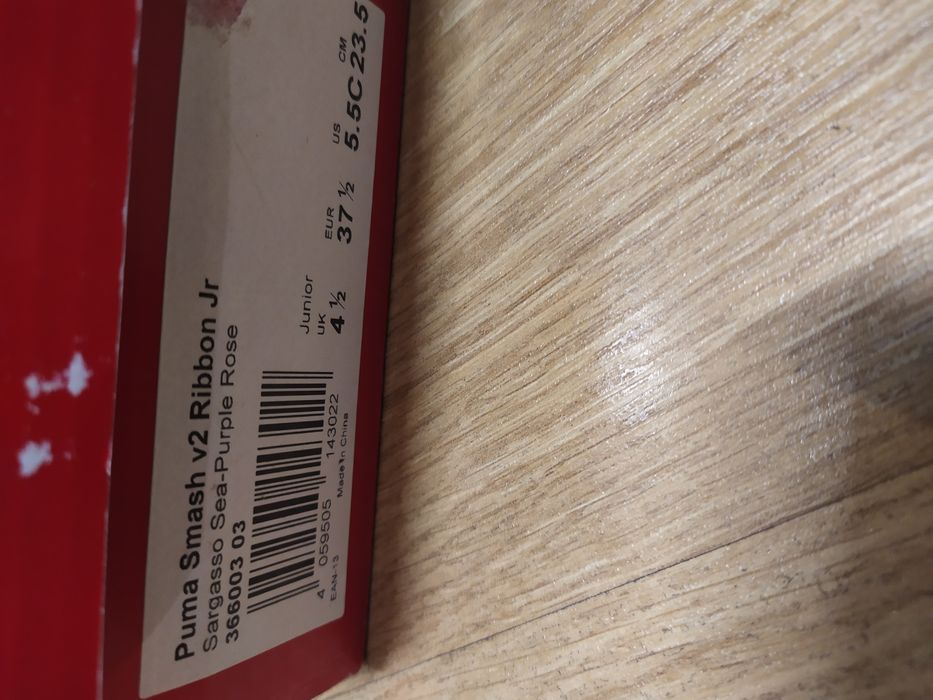 NOWE PUMA Smash v2 Ribbon 37,5 granatowe fioletowe dziewczęce
