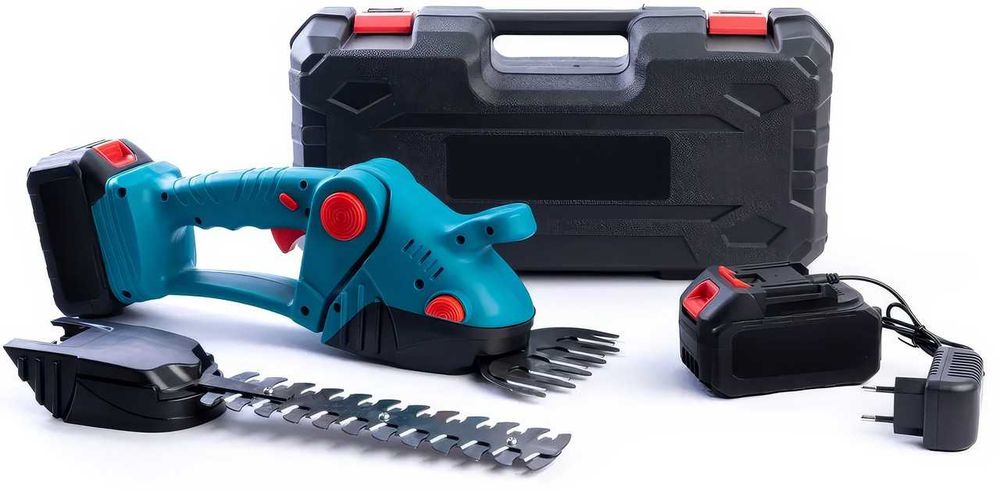 Кусторез, ножницы для ухода за садом с 2 АКБ 48В и 2 насадками в кейсе