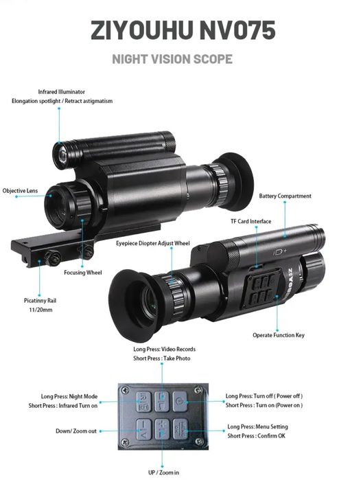 Цифровой Прицел,  ночного видения. NV 075.