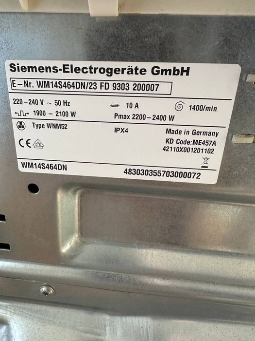 пральна машина Siemens iq700 7кг інвертор made Germany