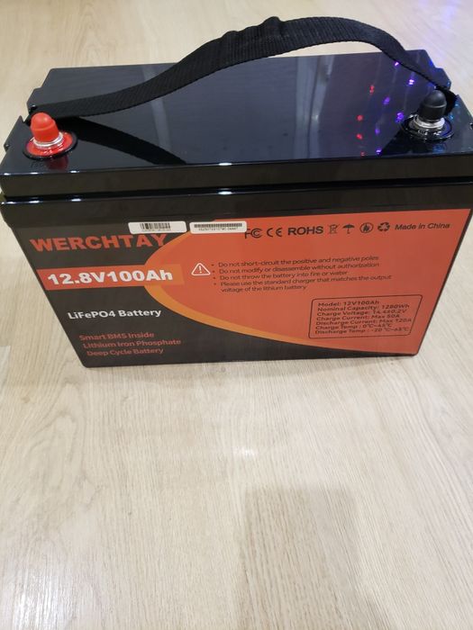 LiFePO4 АКБ 12В, 100Ач, WERCHTAY, литий железо-фосфатный, Bms100A