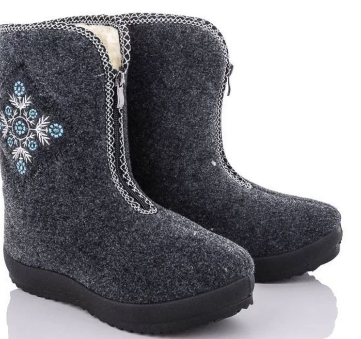 Бурки бабуші сукняні з хутром / сукно, войлок, черевики утеплені