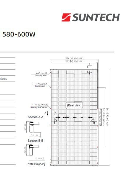 Suntech 590W Bifacial painel fotovoltaico monocristalino pv 580W 600W