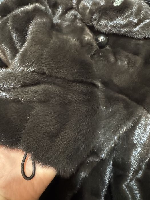 Шуба из натурального меха норки, трансформер 90 см с капюшоном