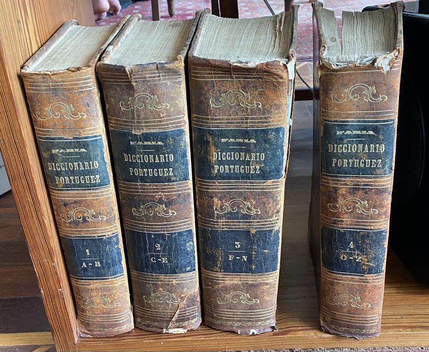 Coleção Completa (4 Vols) - Novo Diccionario da Lingua Portuguesa (1850-1853 / 2.ª Edição) - Eduardo de Faria (Séc. XIX)