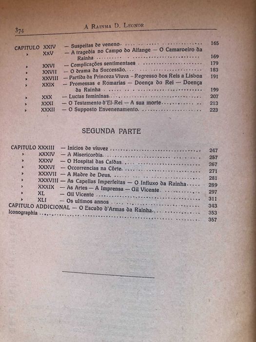 Livro A Rainha D. Leonor, de Conde de Sabugosa, 1921