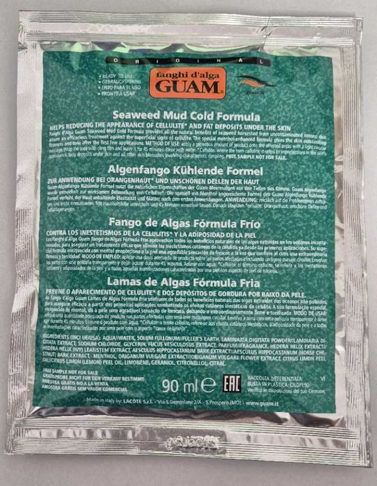 4 saszetki koncentratem GUAM Lacote błotko wyszczuplające na cellulit