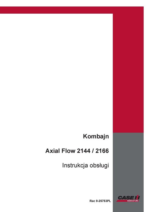 Instrukcja obsługi Case IH 2144 Case IH  2166 Kombajn Axial Flow