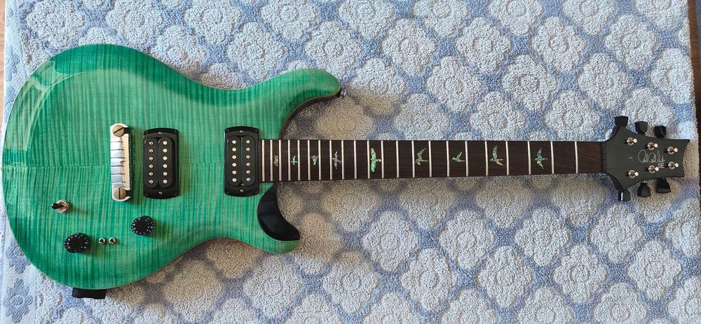 Zestaw: PRS SE Paul's 2021 Turquoise, pedalboard+ zasilacz, tuner, Looper BOSS RC 2 i efekty,