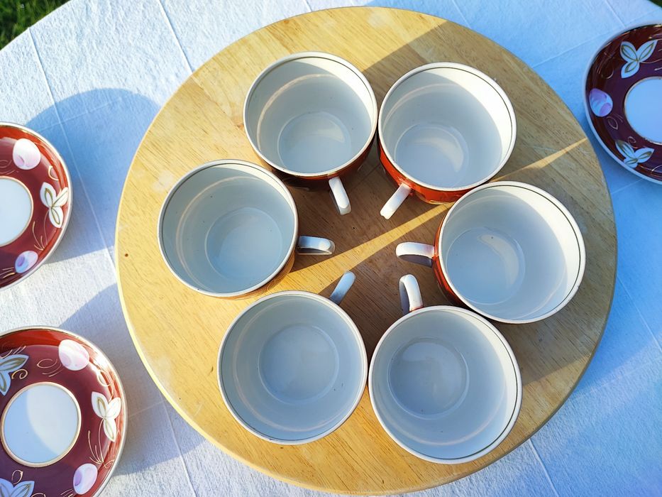 Porcelana Werbilki DFZ Serwis do herbaty ŚLIWKA