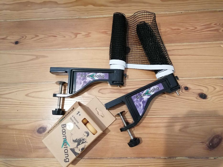 6 bolas de ping pong e rede Boomerang - Ténis de mesa