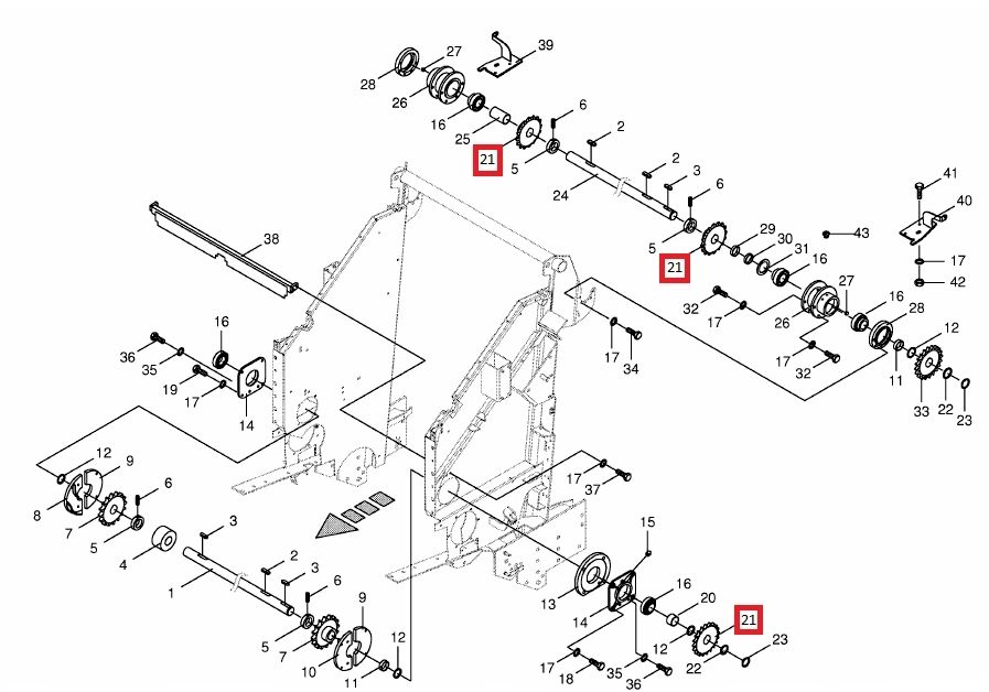 Koło zębatka Krone Fortima Z=18 łańcuchowe V1500 V1800 Comprima prasa
