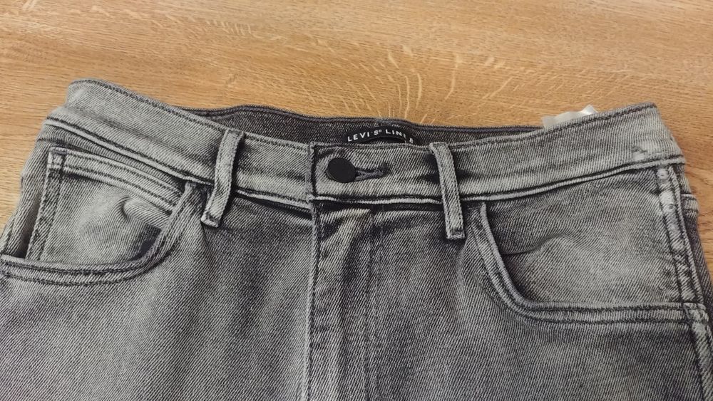 Spodnie jeans Levi's szare wysoki stan M