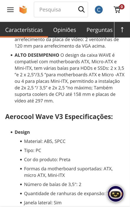 Aerocool Wave V3 Vidro Temperado USB 3.0