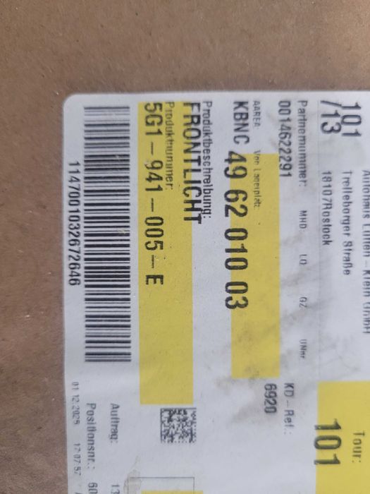 Lampa przednia VW Golf 7 przed lift