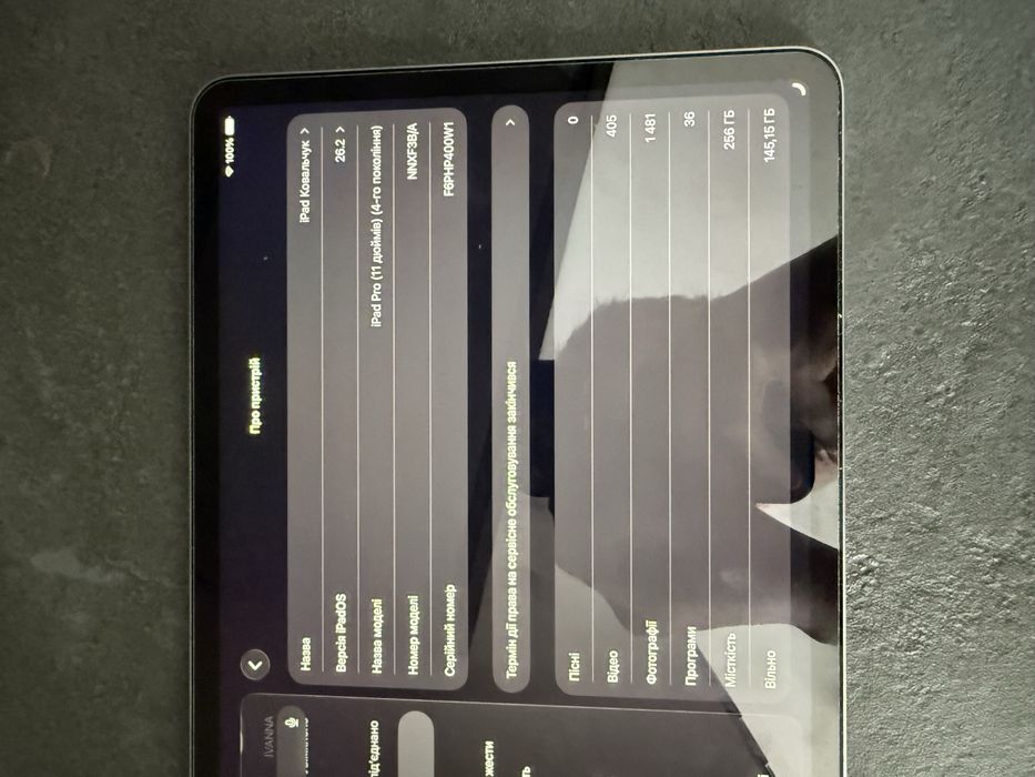 Ipad pro 11 m2 (4 gen ) 256gb wifi