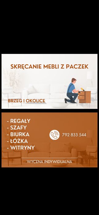 Skręcanie mebli z paczek, montaż mebli