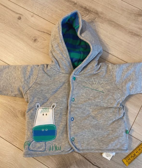 Ciepła bluza niemowlęca z kapturem, rozmiar 62, M&S