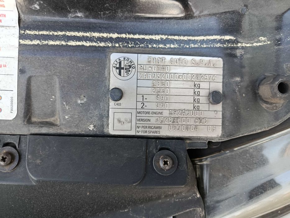 Alfa Romeo 156 1,9JTD 2002r NA CZĘŚCI