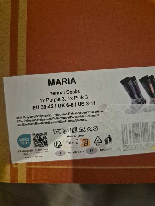 Termiczne skarpety damskie/uniwersalne MARIA – nowe, oryginalne