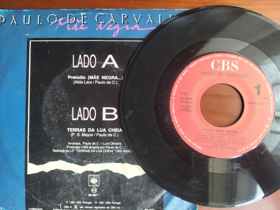 Disco de vinil single Paulo de Carvalho