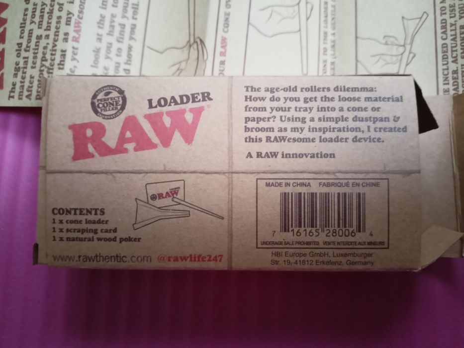 RAW Loader, zestaw przyrządów do napełniania skręconych bibułek (cone)