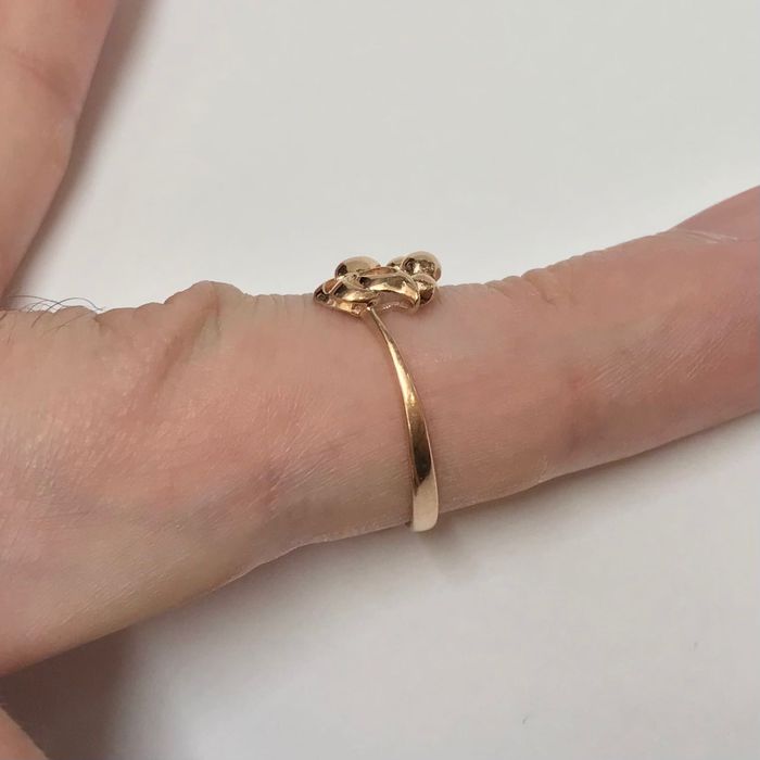 Złoty PIERŚCIONEK 585 14K cudowne WINOGRONA piękny RÓŻOWE złoto r.16