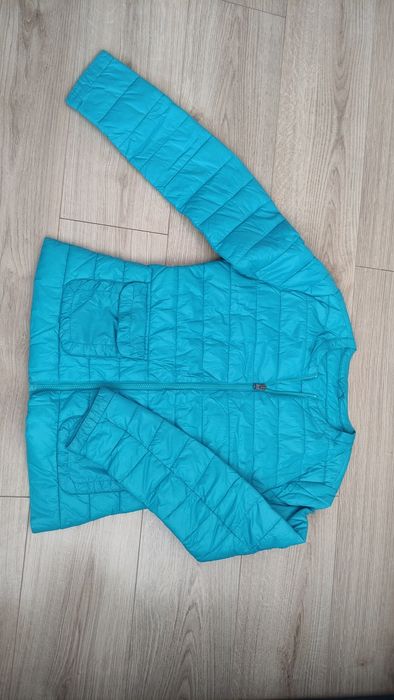 Kurtka puchowa cienka turkusowa Benetton M