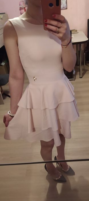 Sukienka r36/XS pudrowy róż