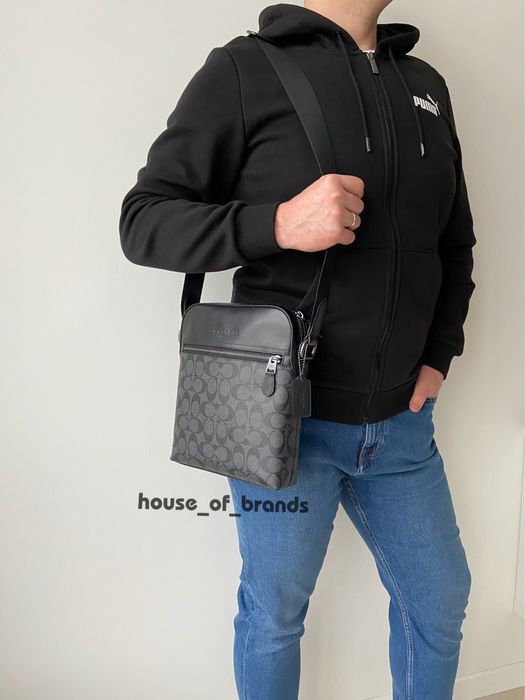 COACH Houston Flight Чоловіча шкіряна сумка мужская сумочка подарок