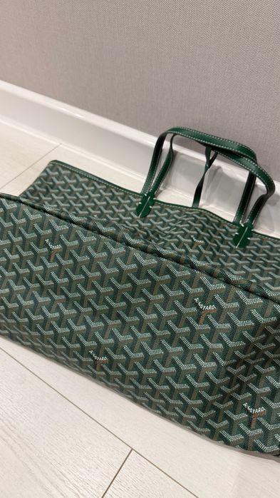 Сумка дорожная зеленая шоппер Goyard