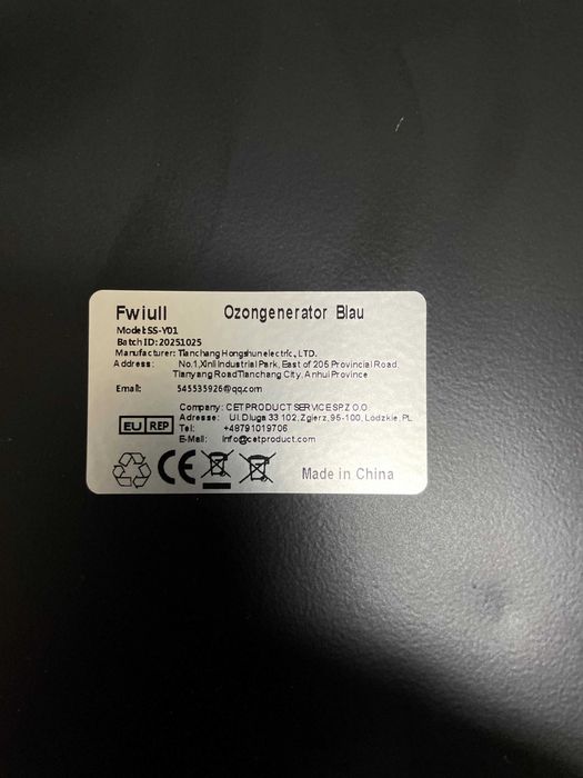 Gerador de Ozono 65.000 mg/h, Ozonizador Industrial O3 com Temporizador de 120 Min