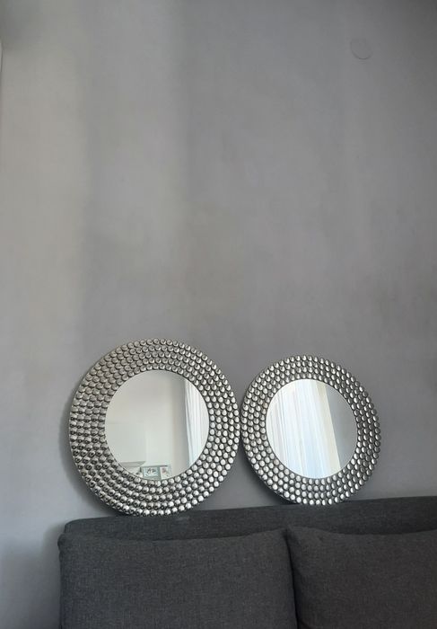 Lustro okrągłe złote, srebrne, rama złota ,srebrna