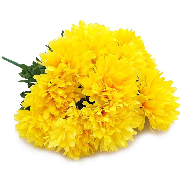 Sztuczne chryzantemy bukiet chryzantem chryzantema sztuczna żółta 14x