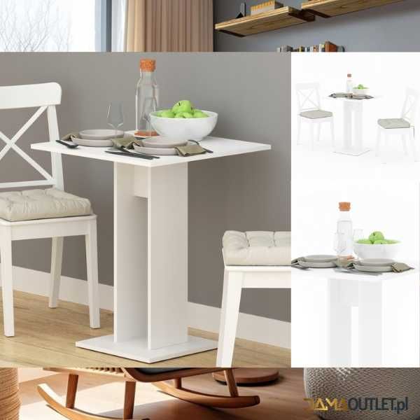 STÓŁ kuchenny kwadratowy biały 65x65cm barowy DaMaOutlet.pl