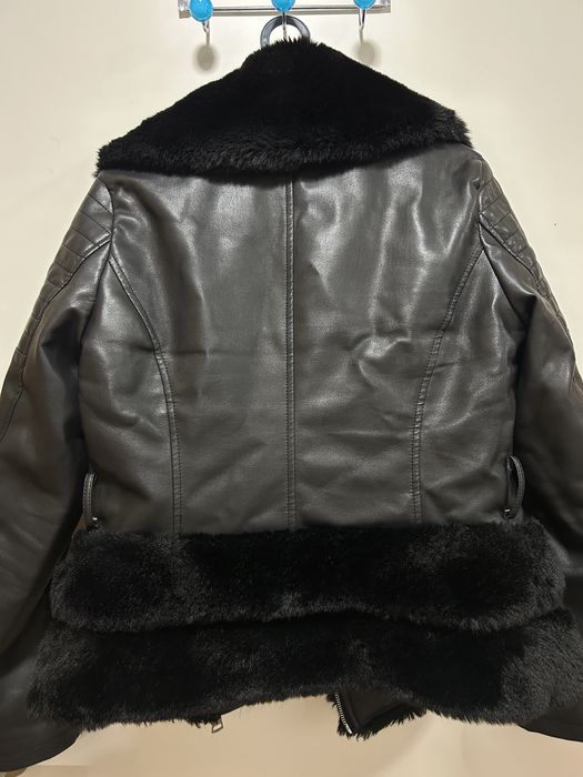 Casaco de napa e pêlo preto