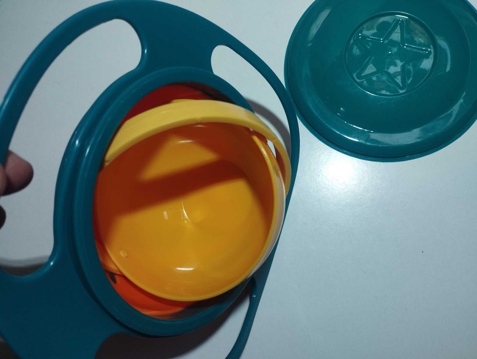 Prato de aprendizagem. Taça tigela anti desperdício com tampa.