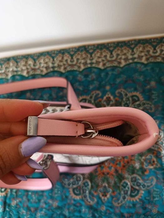 Calvin Klein CK Logo Beige & Pink Tote Bag