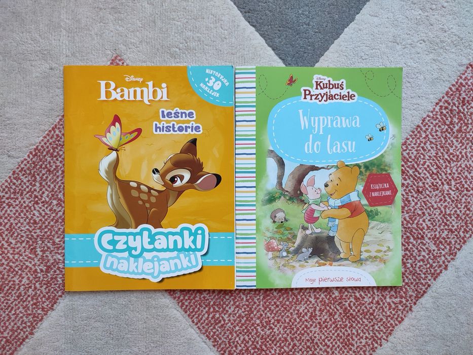 NOWE książki z naklejkami Kubuś Puchatek Bambi